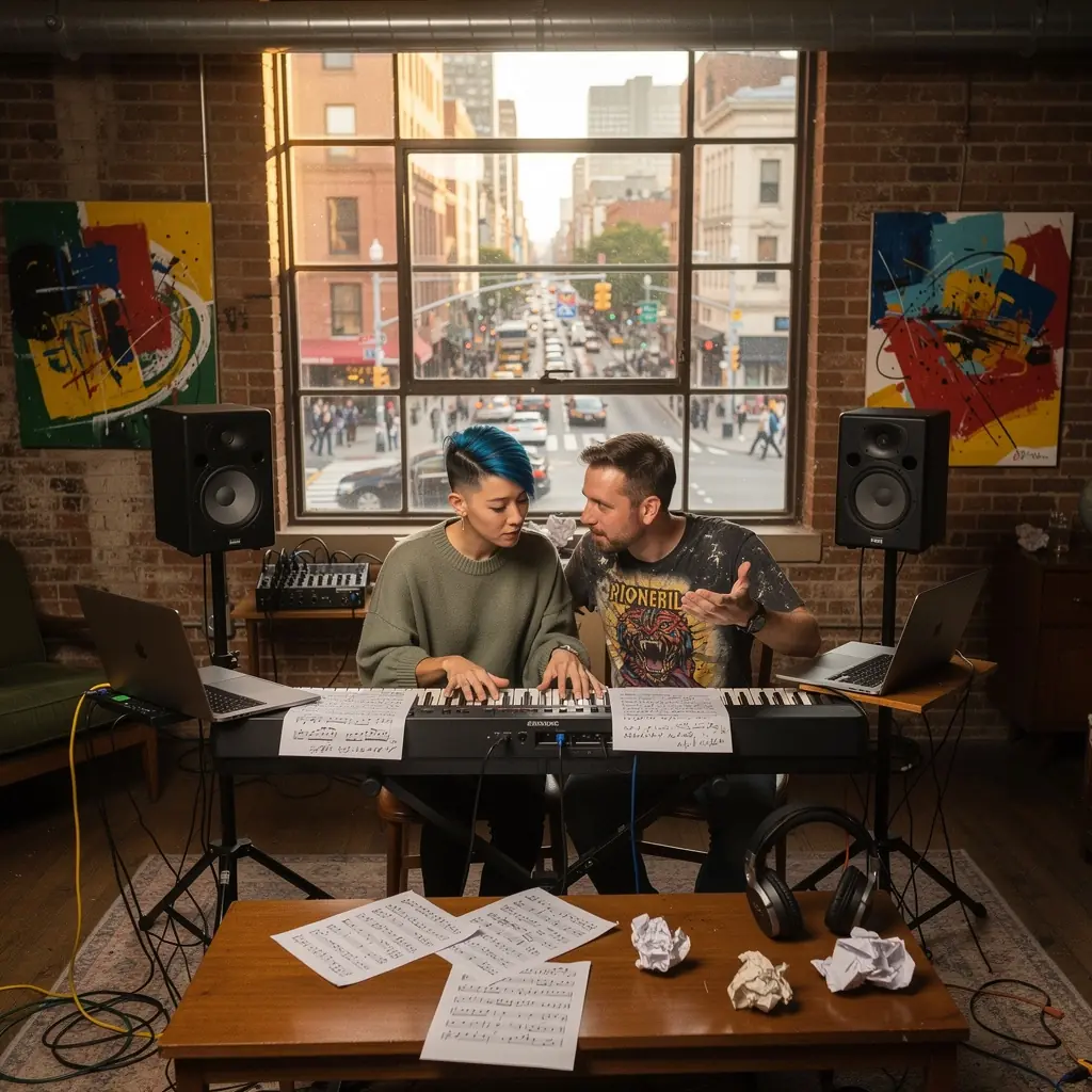 Zongoratanár, aki jazz stílusban játszik, miközben diákok figyelnek.